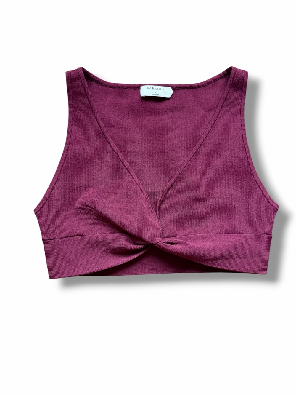 Aritzia Babaton Sculpt Knit Twist Tank in Grapevine Large